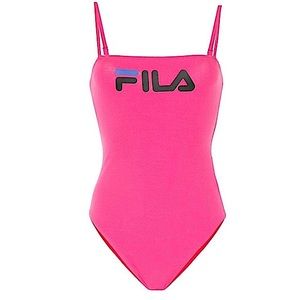 🎉🎊HP🎊🎉🆕 Fila Logo Print  Elin Bandeau Bodysuit Size L
